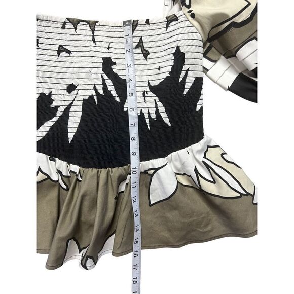 Autumn Adeigbo X Neiman Marcus Women's Puff Sleeve Smock Peplum Floral Top 8 NWT - Picture 2 of 8